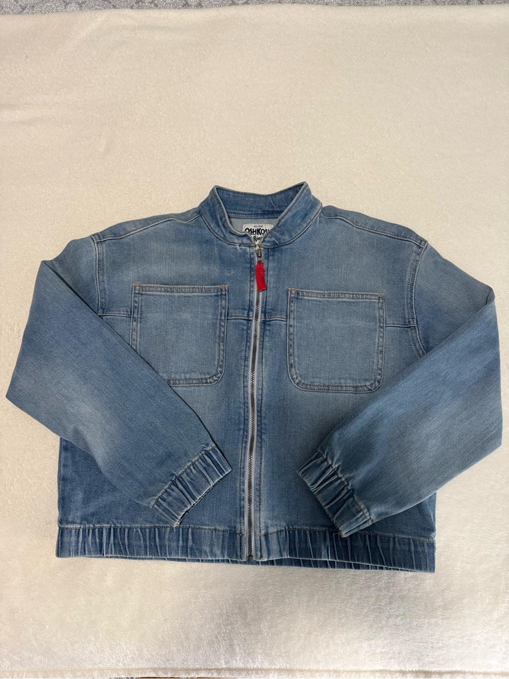 OshKosh B'gosh Medium Blue Denim Zip Jacket with Red Pull